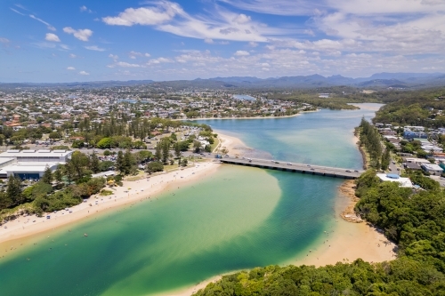 Looking towards the suburbs from Tallebudgera Creek - Australian Stock Image