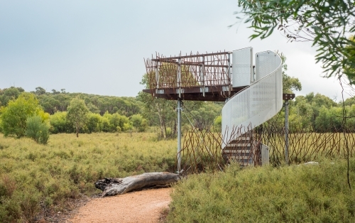 Lookout platform in bushland - Australian Stock Image