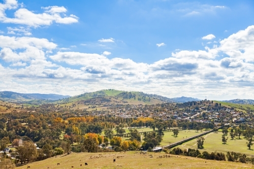 Lookout view towards Gundagai - Australian Stock Image