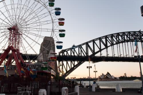 Luna Park ferris wheel and Sydney Harbour Bridge