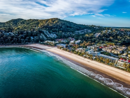 Main Beach Noosa Heads aerial - Australian Stock Image