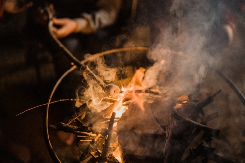 Making S'mores - Australian Stock Image