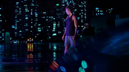 Male Urban Night Fitness - Australian Stock Image