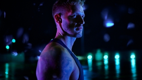Male Urban Night Fitness - Australian Stock Image