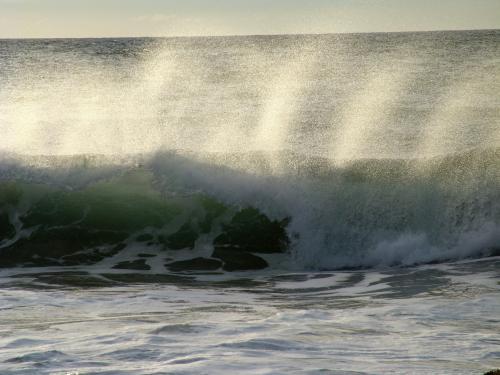 Mare's tail on surf at Nelsons Bay, NSW - Australian Stock Image