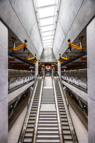 MELBOURNE, AUSTRALIA - DECEMBER 3, 2025: Newly opened Arden underground train station - Australian Stock Image