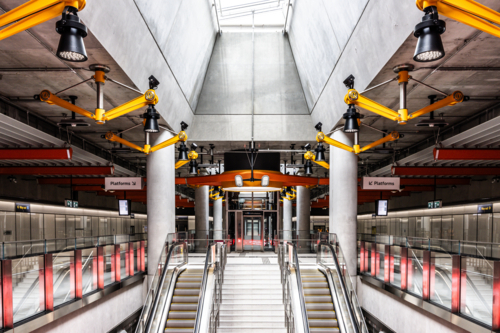 MELBOURNE, AUSTRALIA - DECEMBER 3, 2025: Newly opened Arden underground train station - Australian Stock Image