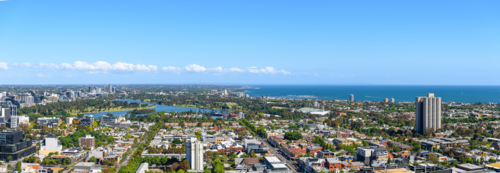 Melbourne Bayside and Urban Park Panorama - Australian Stock Image
