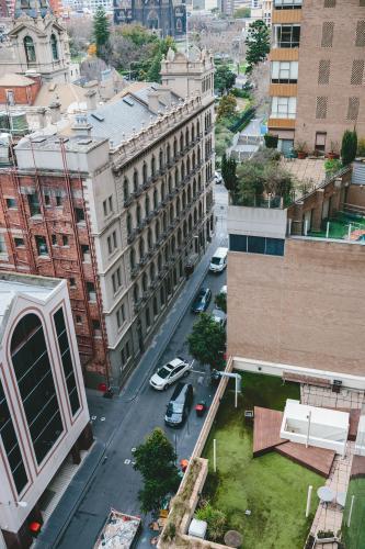 Melbourne city street from above - Australian Stock Image