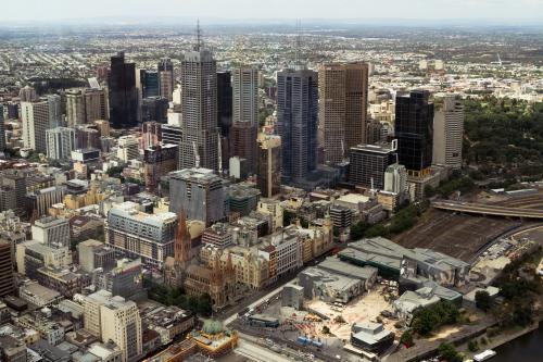 Melbourne cityscape view from a tall building - Australian Stock Image