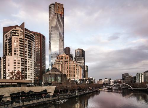 Melbourne Southbank at dawn - the Yarra River - Australian Stock Image