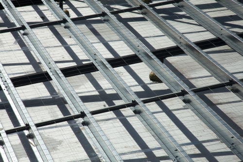 Metal framework on an industrial building site - Australian Stock Image