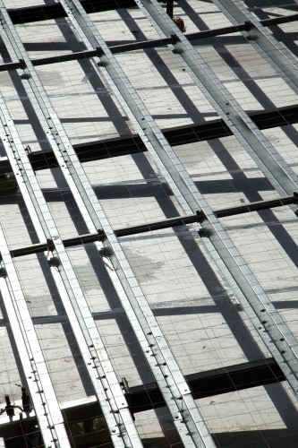 Metal framework on an industrial building site