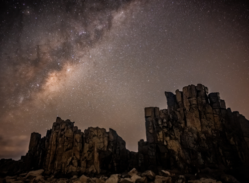 Milky Way rising over Bombo - Australian Stock Image