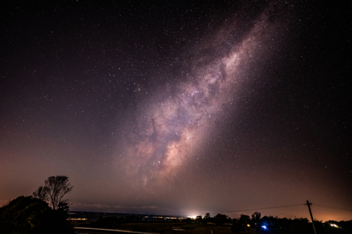 milky way stars in night sky - Australian Stock Image