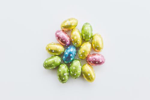 Mini Easter Eggs in a group - Australian Stock Image