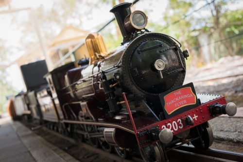 Miniature trains at Galston Trains, Hornsby Model Engineer's Club - Australian Stock Image