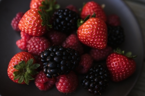 Mixed berries - strawberry, raspberry, blackberry - Australian Stock Image