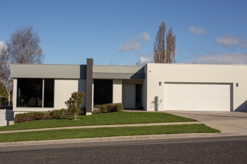 Modern angular geometric minimalist house - Australian Stock Image
