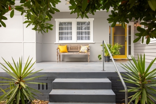 Modern Stylish Front Porch with Greenery - Australian Stock Image