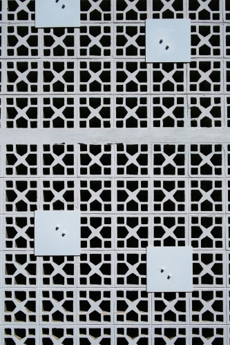 Modernist design on apartment  building fascia - Australian Stock Image