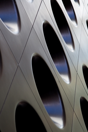 Modular Building Facade with Circle Detail - Australian Stock Image