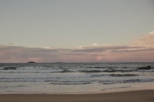 Moody Mutes Beach Sunset - Australian Stock Image