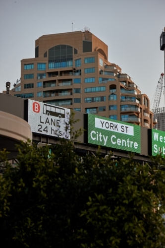 Motorway signs in Sydney city