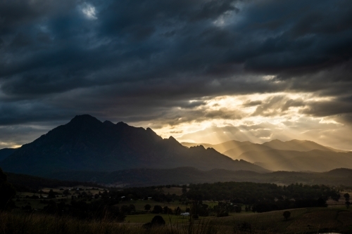 Mount Barney at sunset - Australian Stock Image