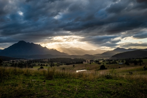 Mount Barney at sunset - Australian Stock Image