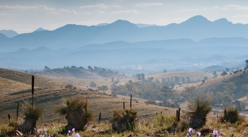 Mountain landscape view of the Flinders Ranges - Australian Stock Image