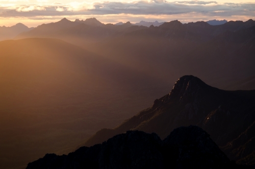 Mountain range at dusk - Australian Stock Image