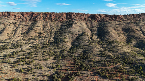 Mountain ranges with blue sky in outback Australia - Australian Stock Image