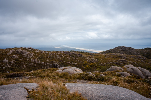 Mountains around Trial Harbour - Australian Stock Image