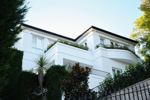 Multi-story residential building with a balcony - Australian Stock Image