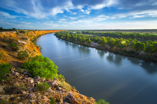 Murray River landscape in daylight - Australian Stock Image
