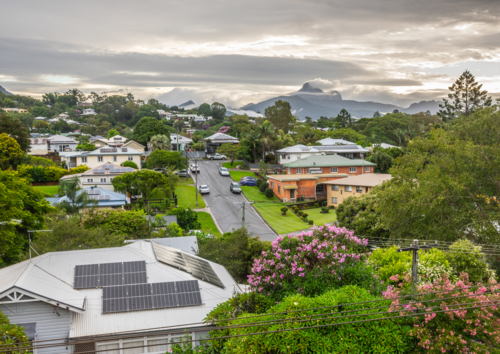 Murwillumbah, New South Wales, Australia with Mount Warning in the background - Australian Stock Image