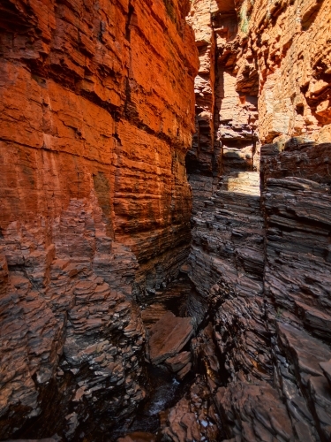 Narrow walking trail in remote gorge - Australian Stock Image