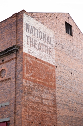 National Theatre Ghost Sign - Australian Stock Image