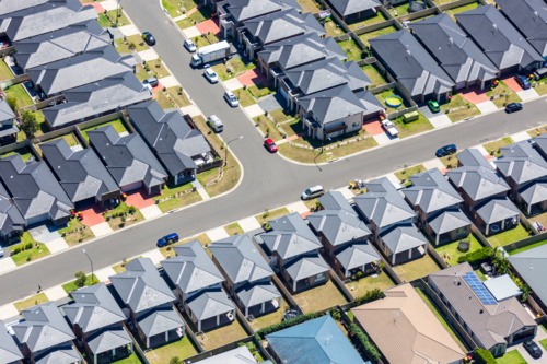 New suburbs and new housing developments in northwestern Sydney - Australian Stock Image