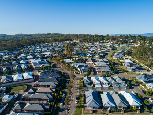 New suburbs of Huntlee medium-sized township near Branxton in the Hunter Region - Australian Stock Image