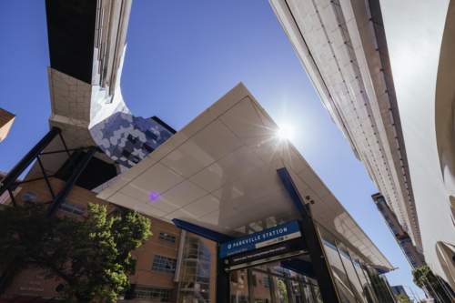 Newly opened Parkville underground train station - Australian Stock Image