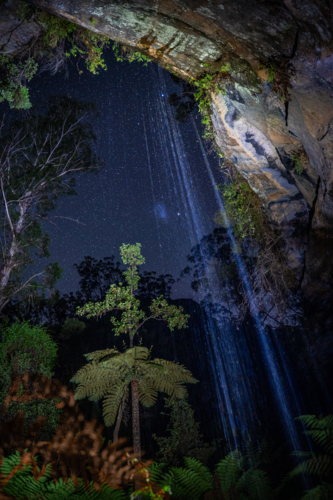 Night at the waterfall - Australian Stock Image