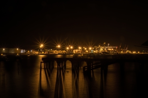 Night scene of Fremantle Harbour - Australian Stock Image