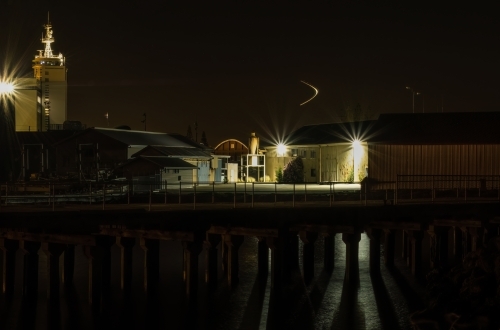 Night scene of Fremantle Harbour - Australian Stock Image