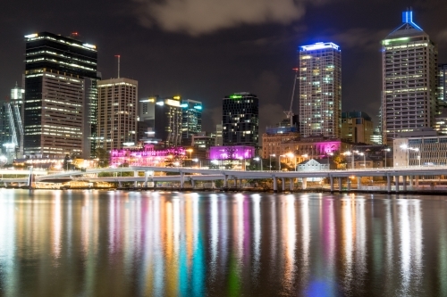 Night shot of Brisbane city skyline