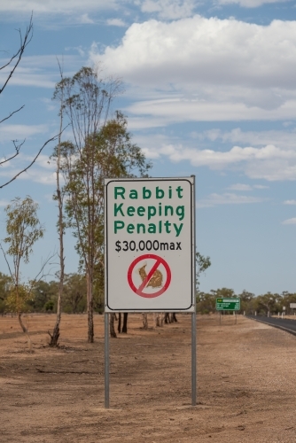 No Rabbit keeping sign - Australian Stock Image