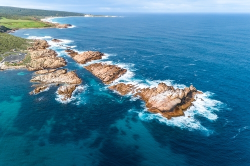 Oblique aerial view of Canal Rocks, coastline, and ocean. - Australian Stock Image
