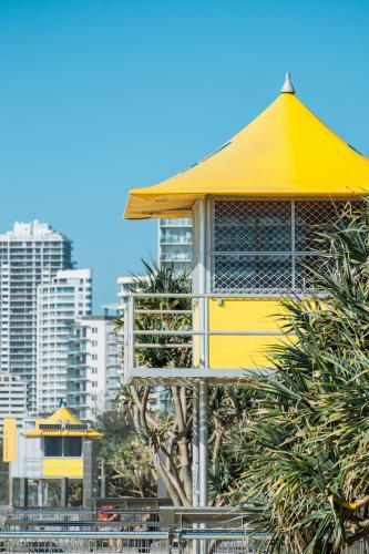 Observation hut for surf lifesavers - Australian Stock Image