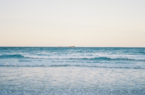 Ocean Landscape with Waves in the Afternoon Light - Australian Stock Image